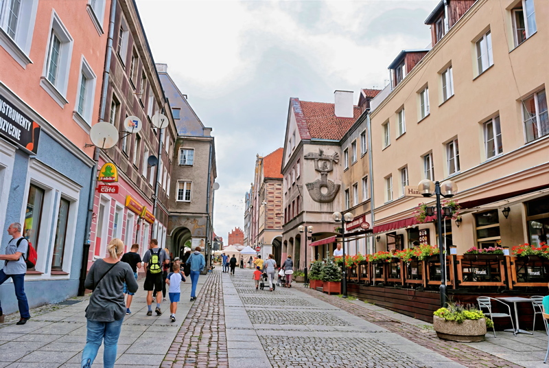 30 - View of Prosta Street leading toward the Old Town Market Square in Olsztyn, Poland.